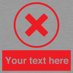 Custom red background, red cross in circle sign